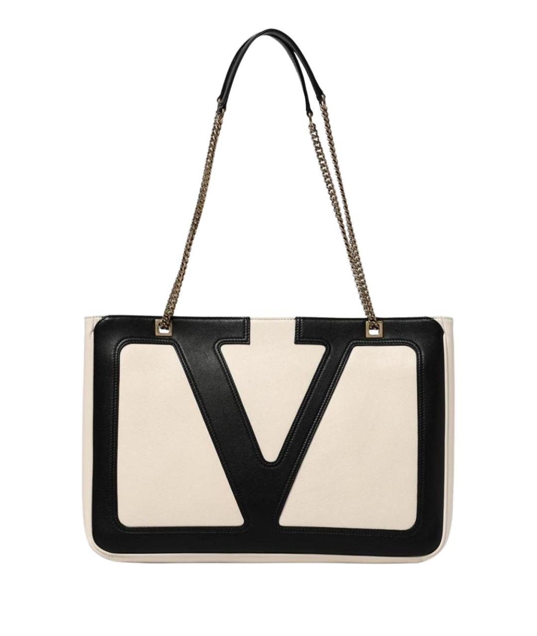 VALENTINO Бежевая кожаная сумка тоут, фото 1