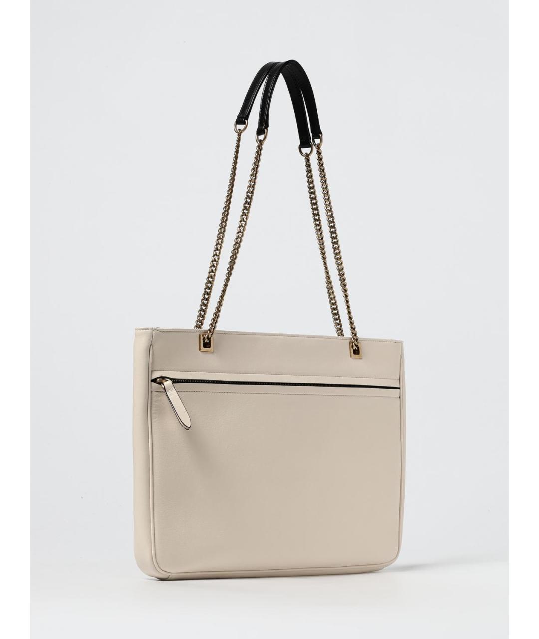 VALENTINO Бежевая кожаная сумка тоут, фото 3