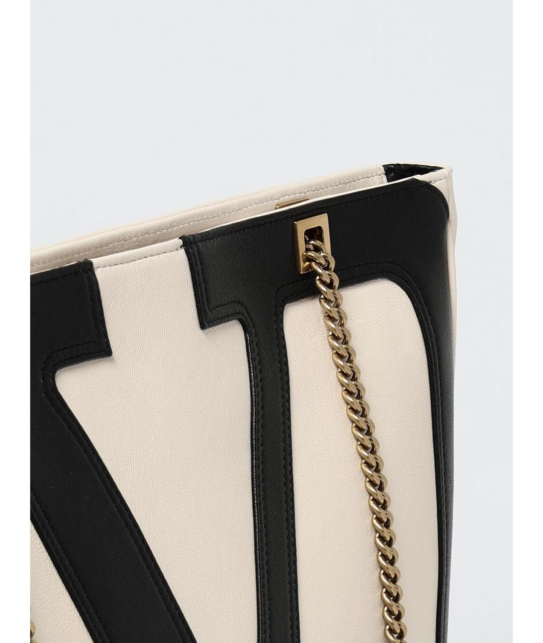 VALENTINO Бежевая кожаная сумка тоут, фото 4