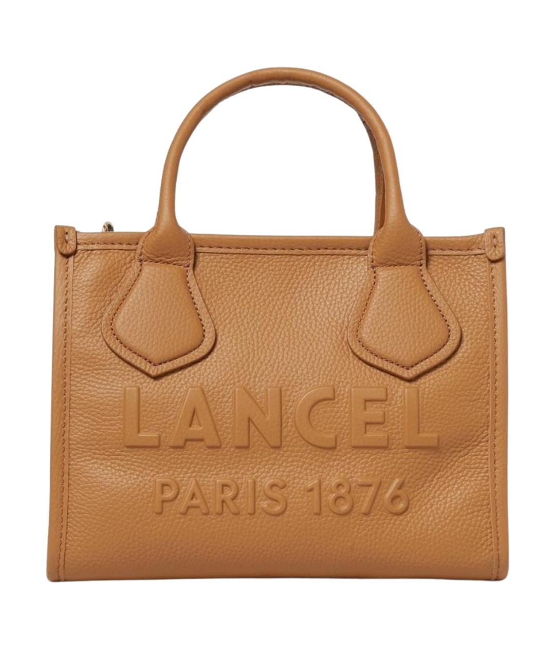 LANCEL Коричневая кожаная сумка тоут, фото 1