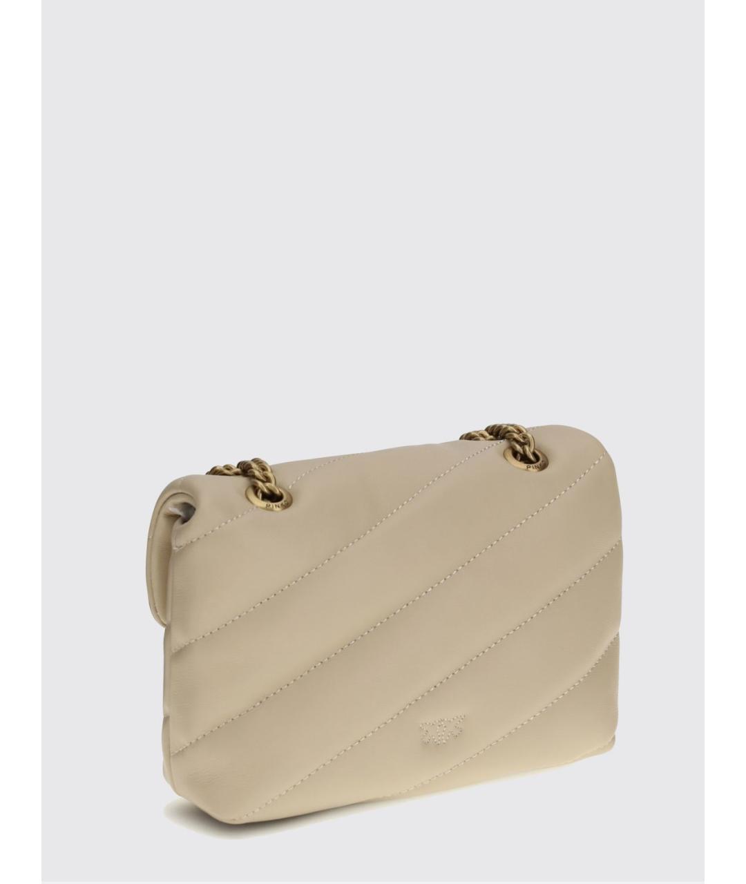 PINKO Бежевая кожаная сумка через плечо, фото 2