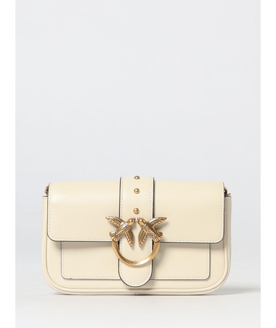 PINKO Белая кожаная сумка через плечо, фото 4