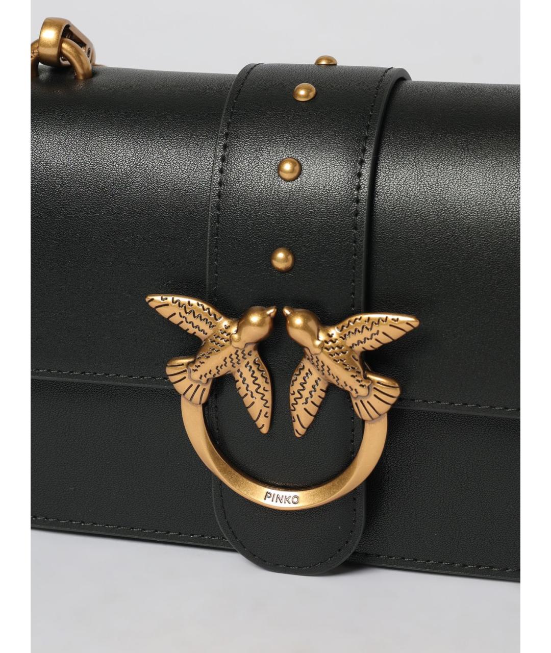 PINKO Черная кожаная сумка через плечо, фото 3