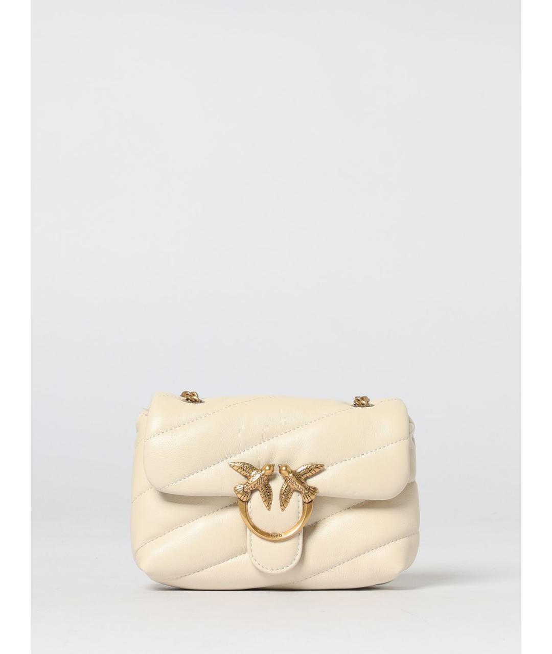 PINKO Белая кожаная сумка через плечо, фото 4