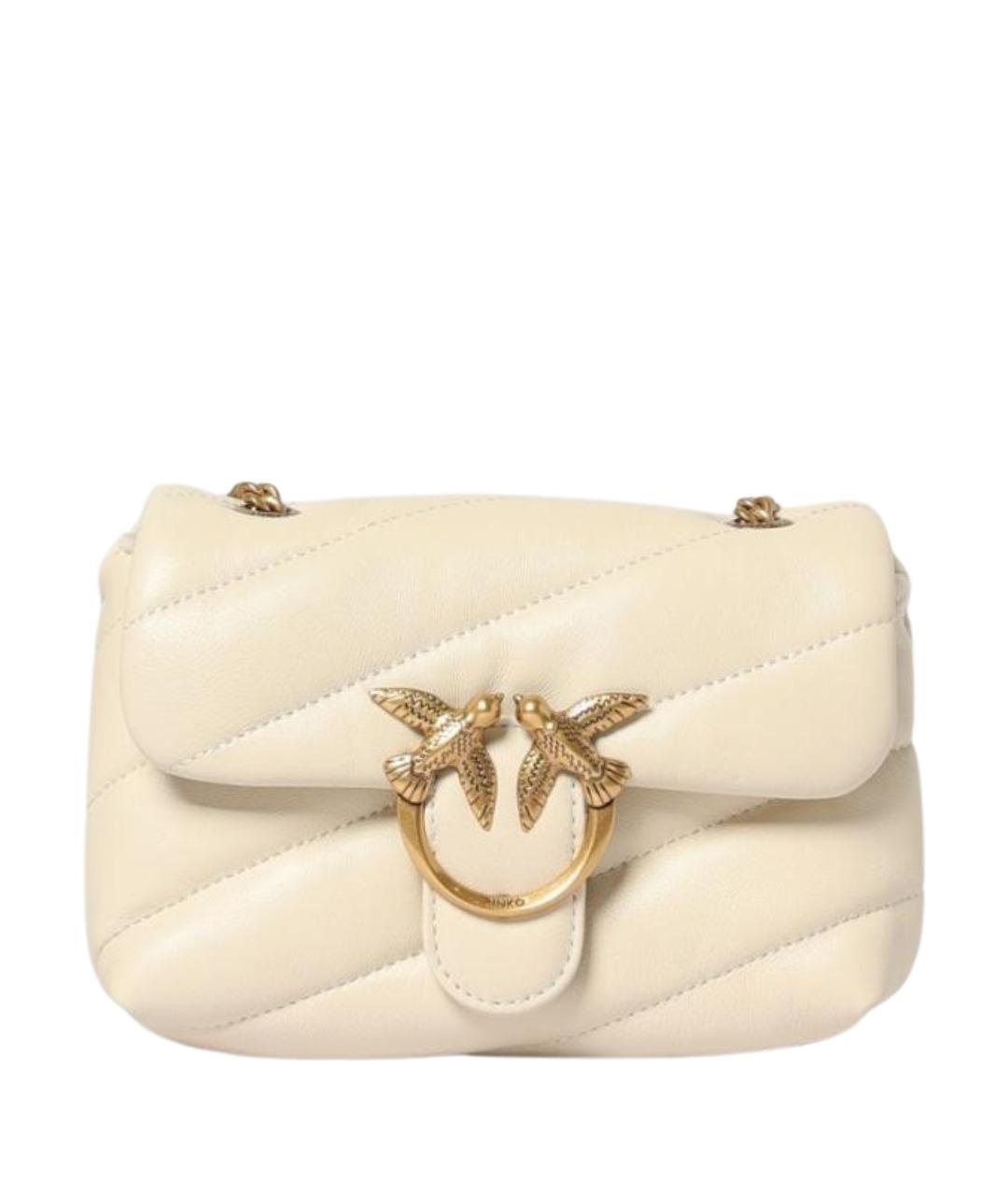 PINKO Белая кожаная сумка через плечо, фото 1