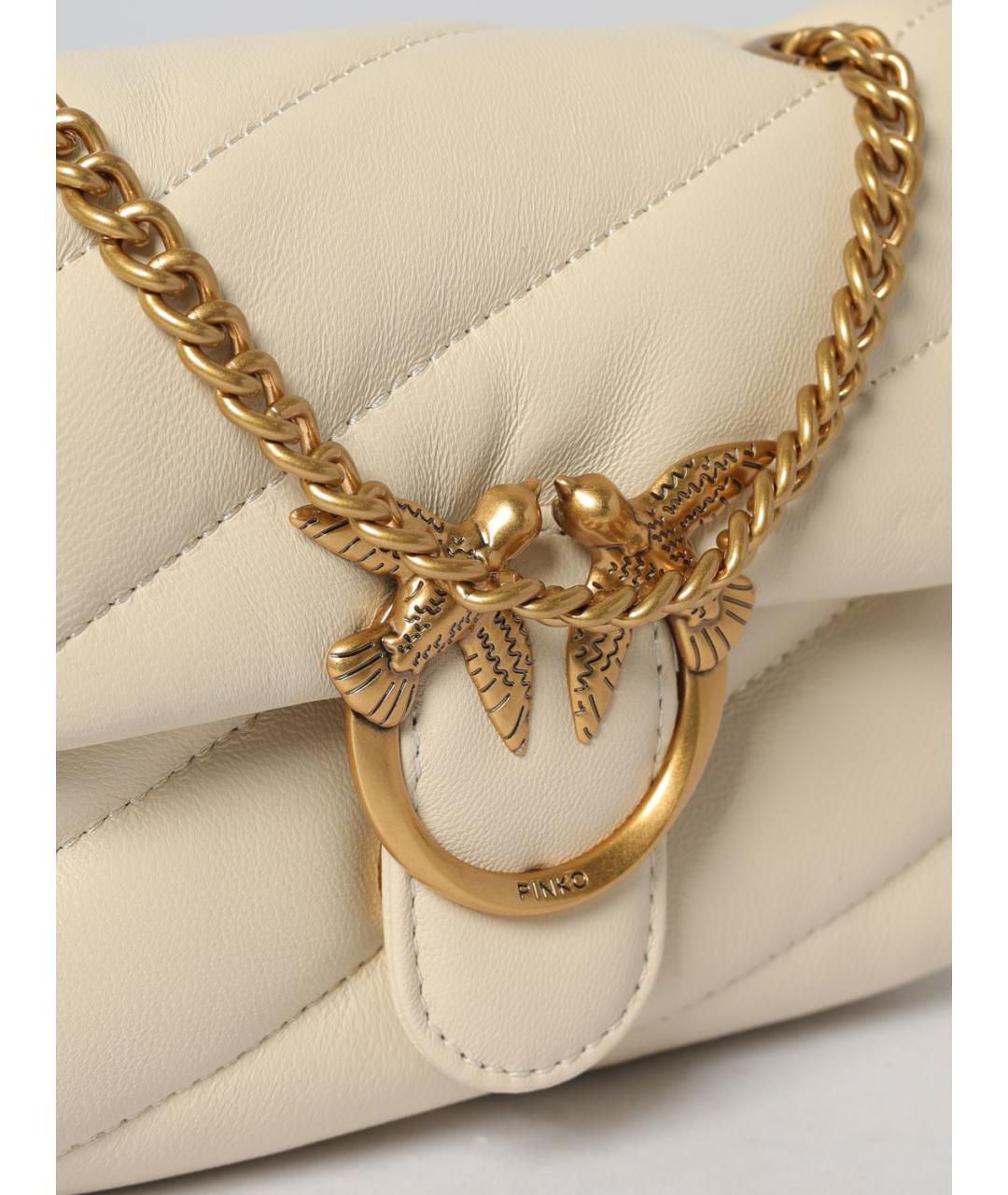 PINKO Белая кожаная сумка через плечо, фото 3