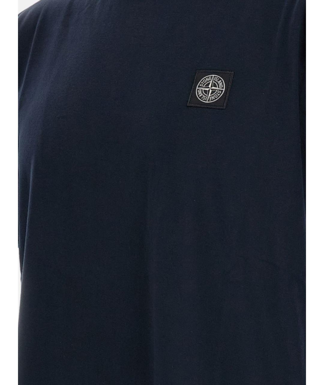 STONE ISLAND Синяя хлопковая футболка, фото 4