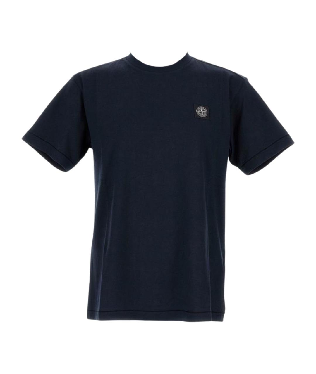 STONE ISLAND Синяя хлопковая футболка, фото 1