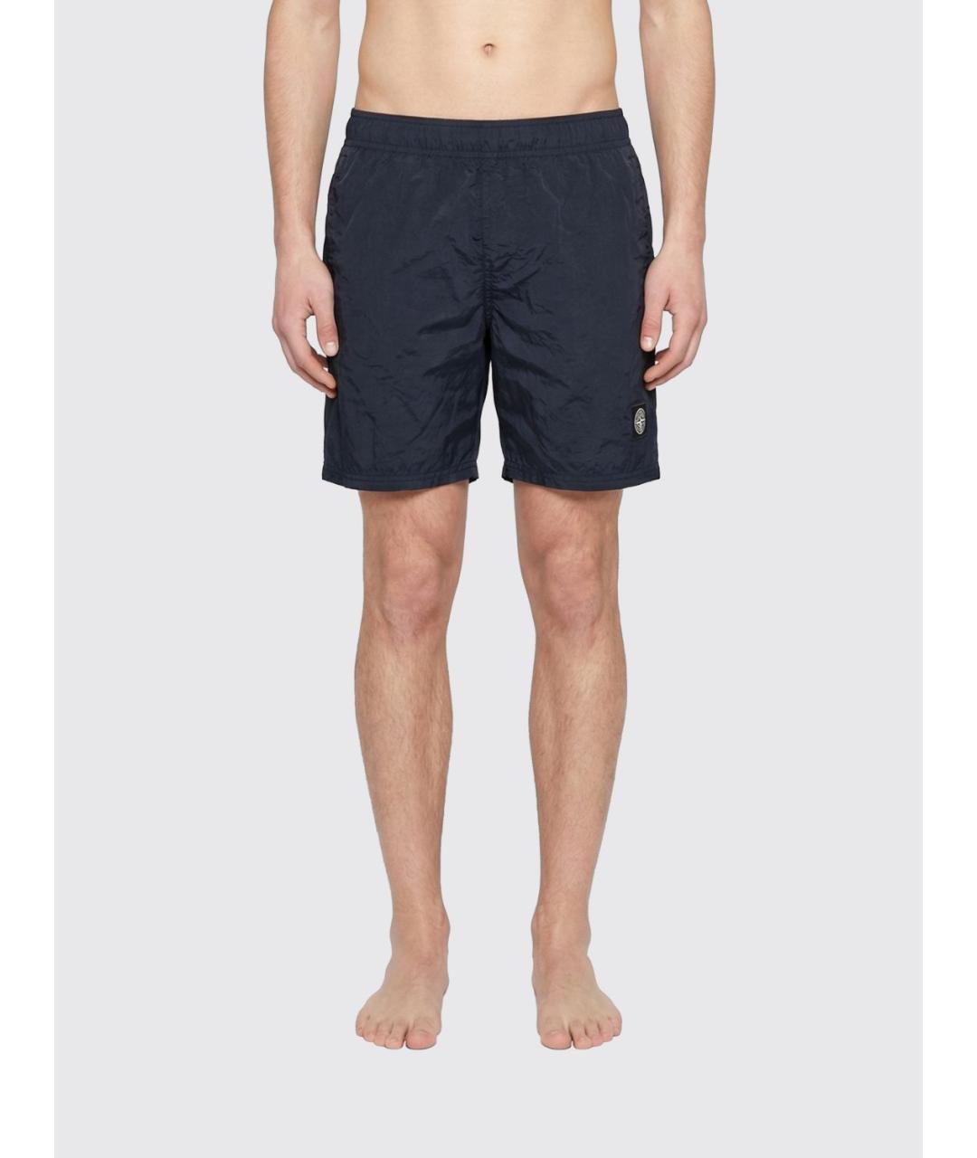 STONE ISLAND Синие полиамидовые шорты, фото 2