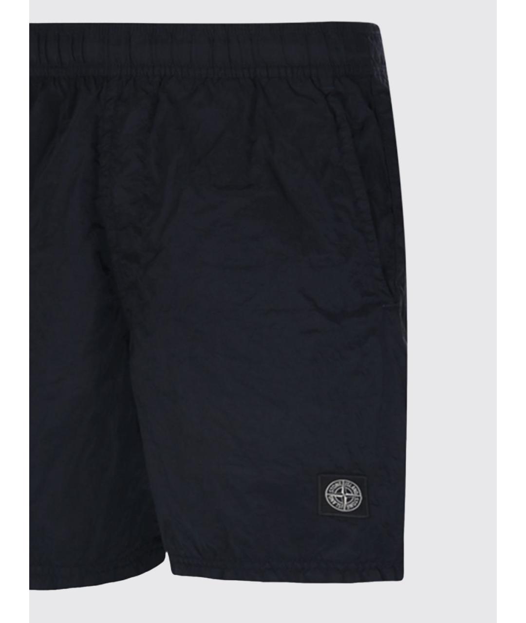 STONE ISLAND Синие полиамидовые шорты, фото 4