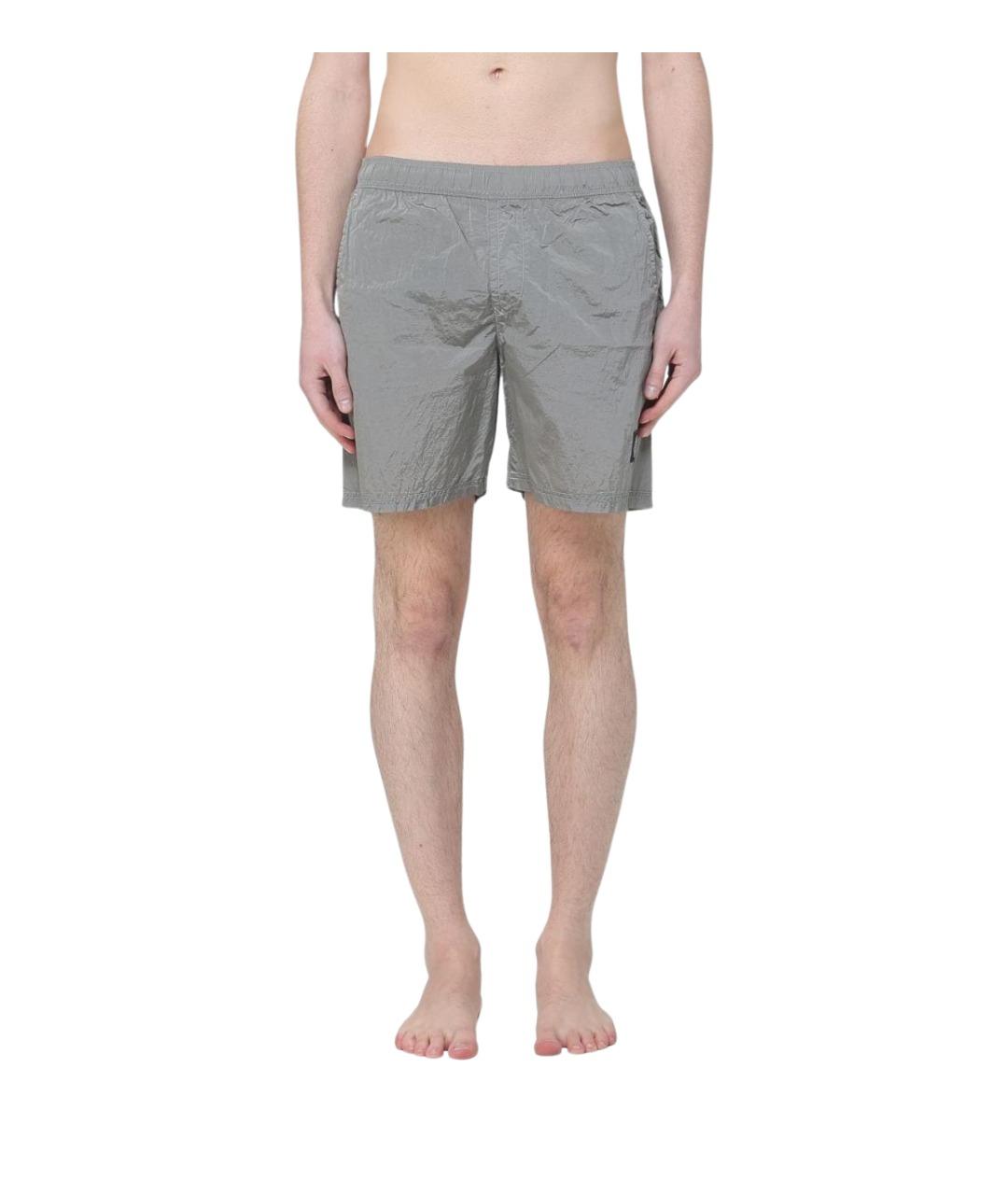 STONE ISLAND Серые полиамидовые шорты, фото 1