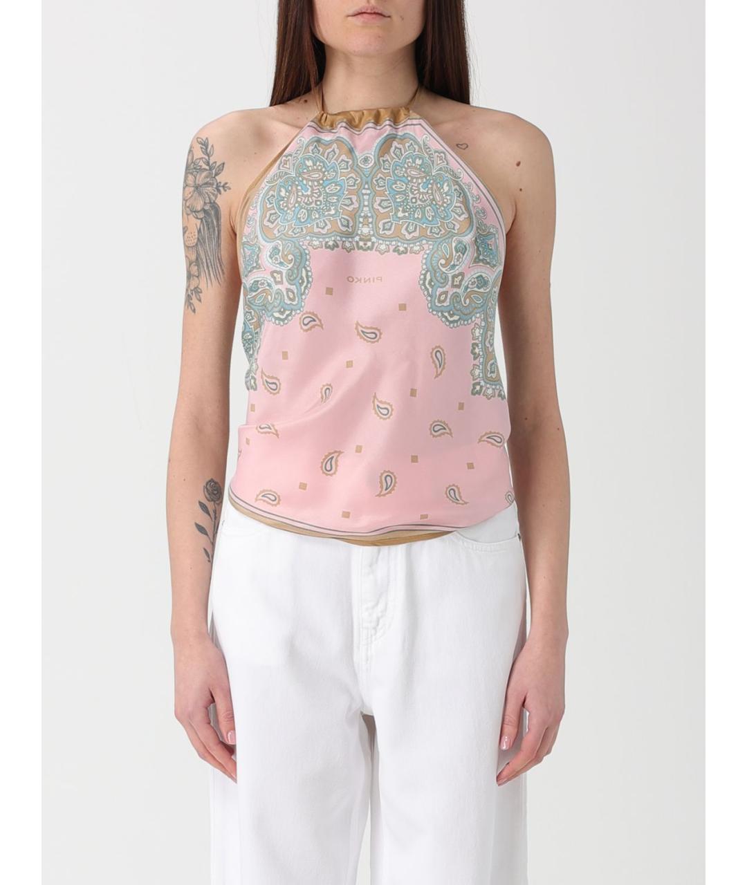 PINKO Розовая вискозная майка, фото 2