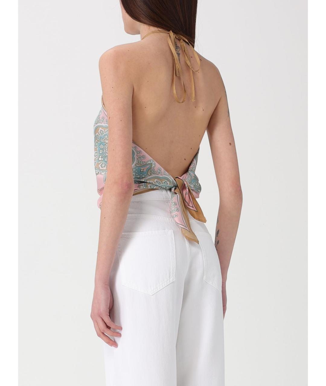 PINKO Розовая вискозная майка, фото 3