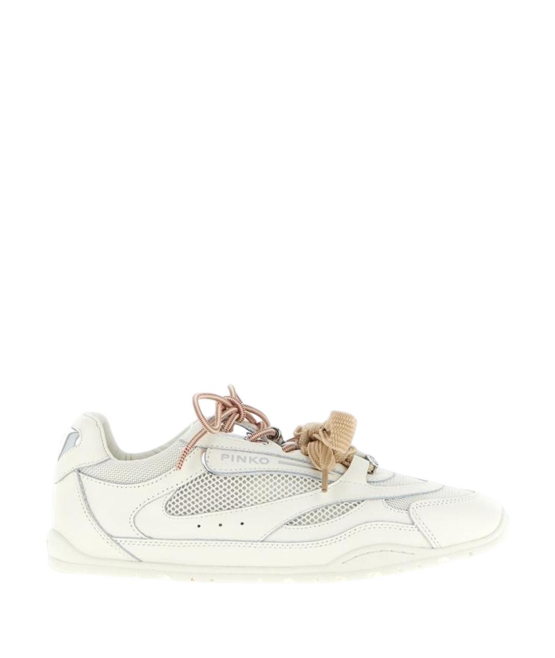 PINKO Белые кожаные кроссовки, фото 1