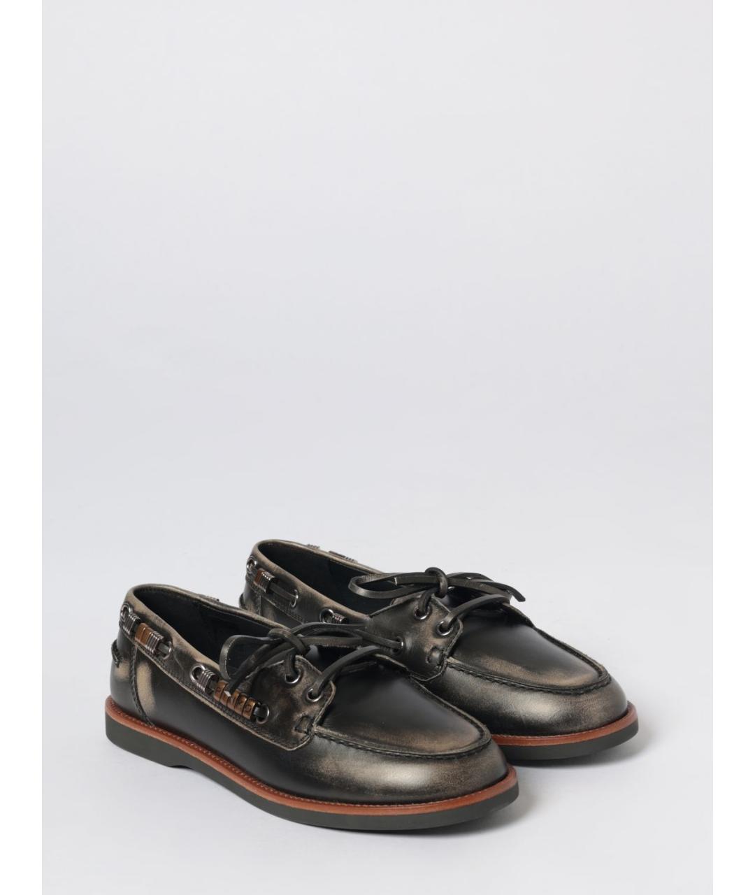 PINKO Черные кожаные лоферы, фото 2