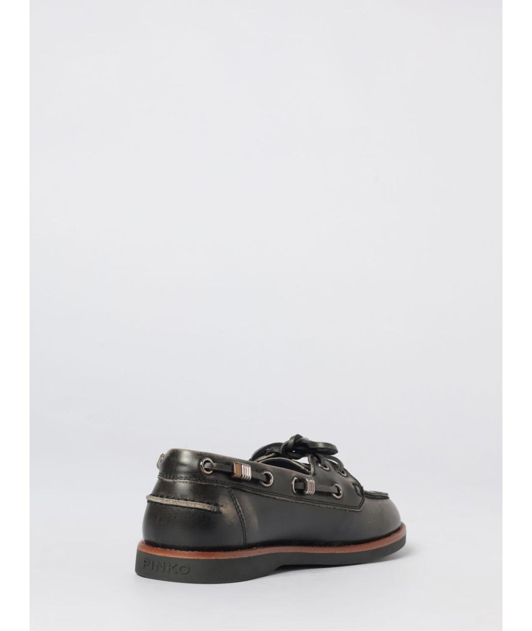 PINKO Черные кожаные лоферы, фото 3
