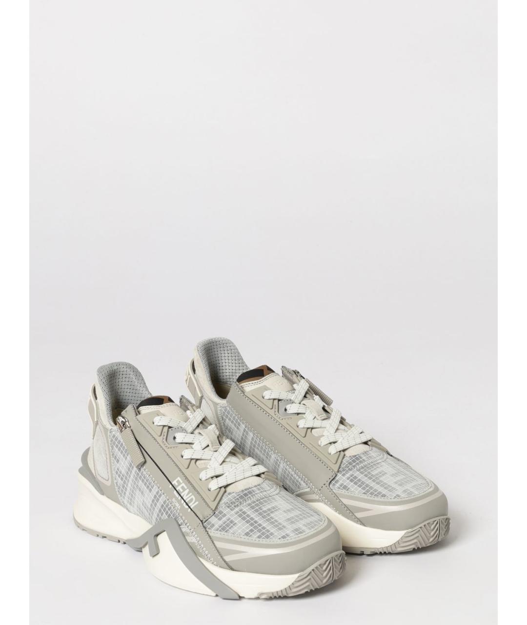 FENDI Серые низкие кроссовки / кеды, фото 2