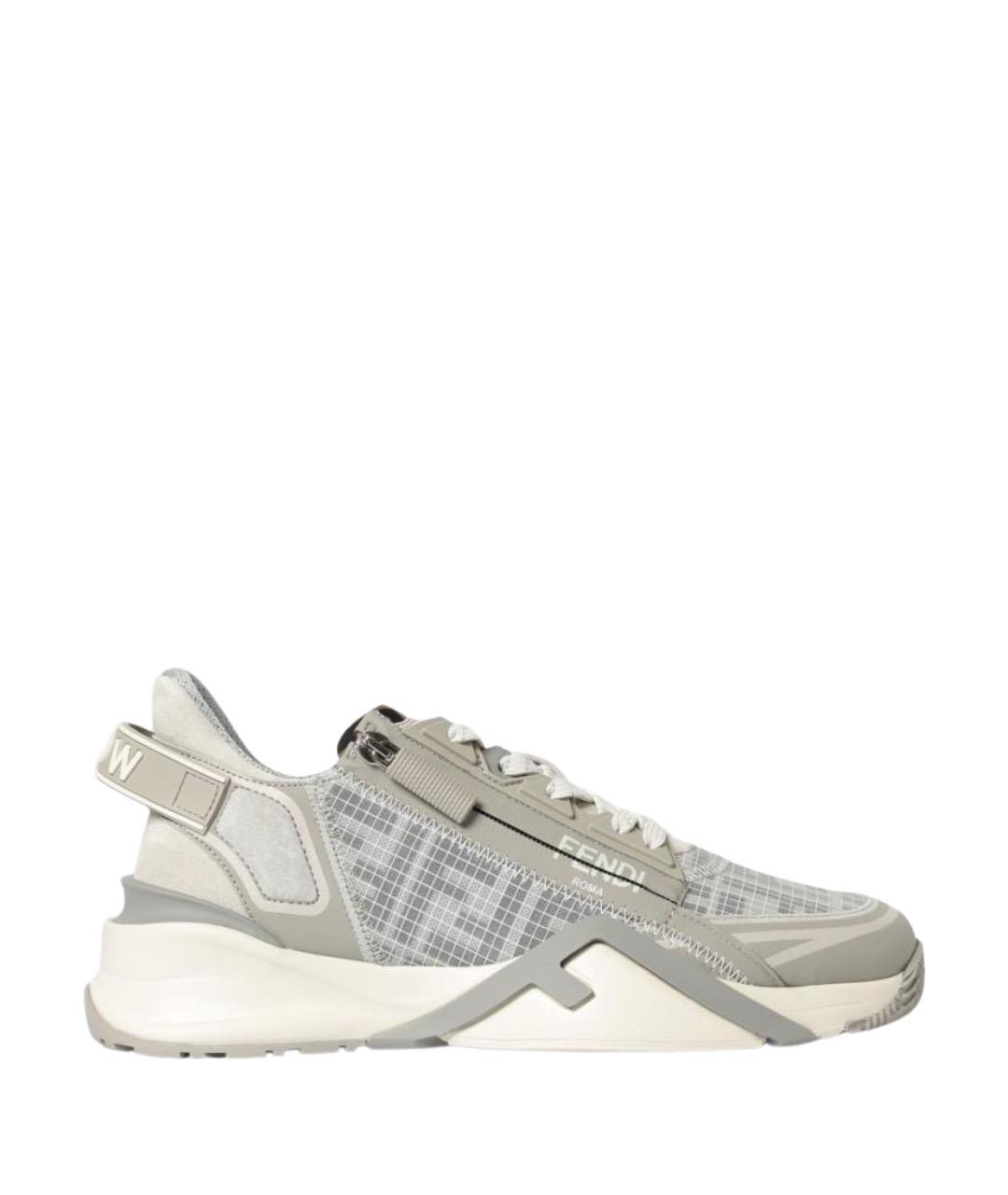 FENDI Серые низкие кроссовки / кеды, фото 1