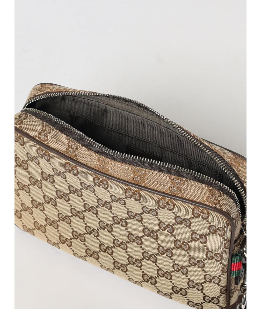 GUCCI Бежевая тканевая сумка на плечо, фото 5