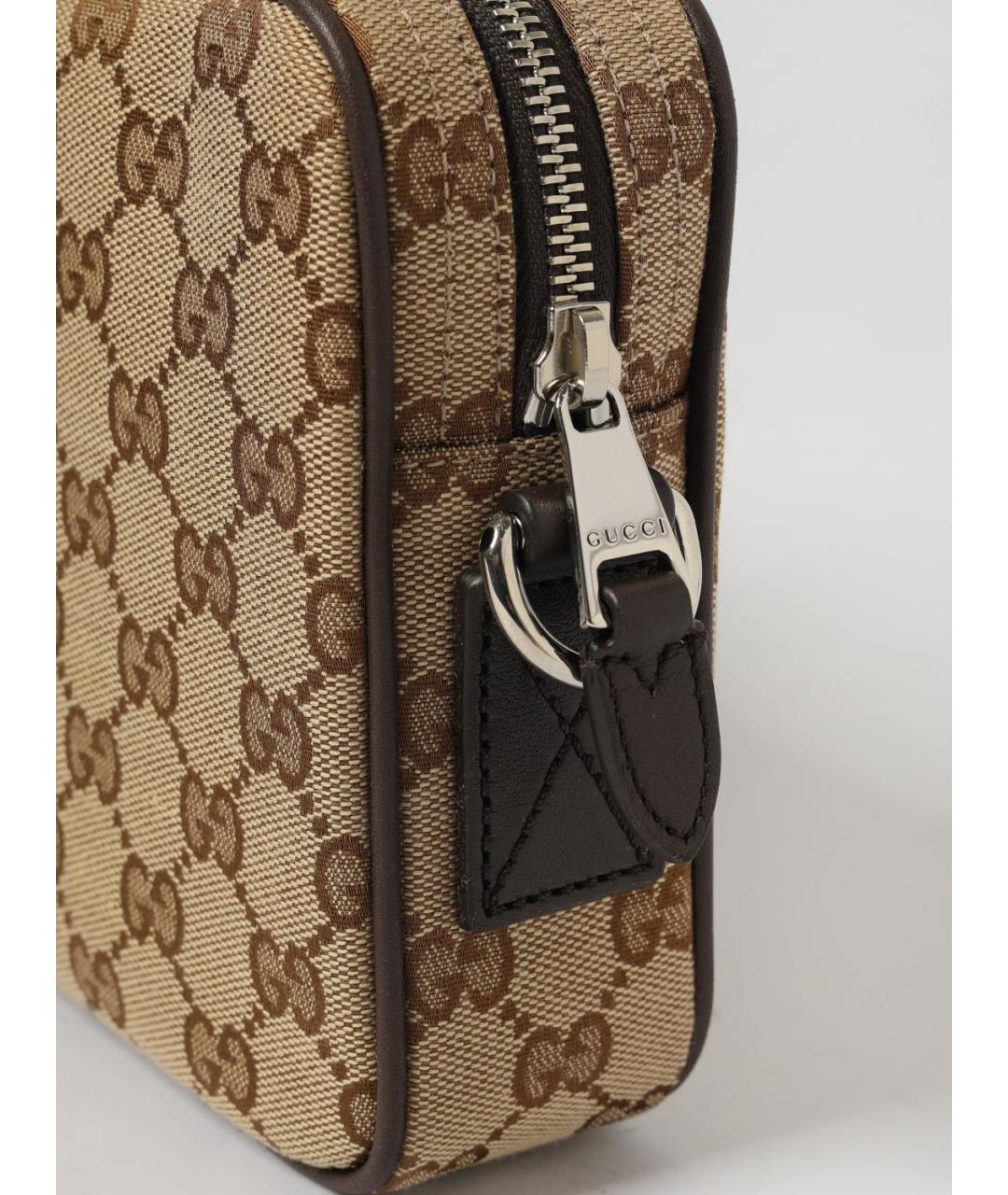 GUCCI Бежевая тканевая сумка на плечо, фото 4