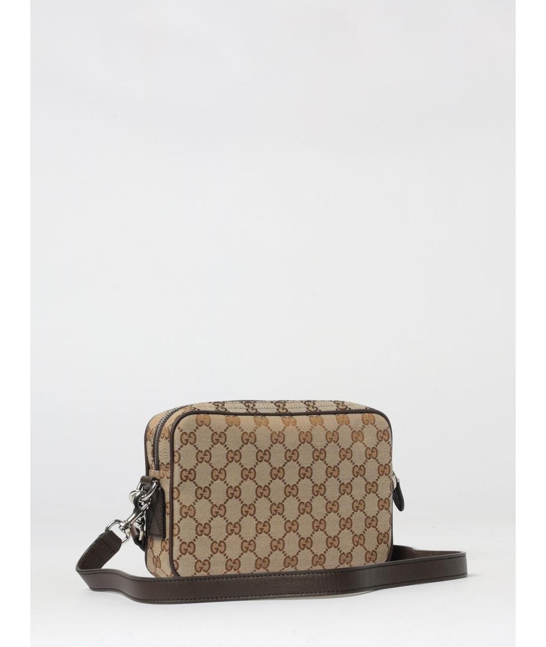 GUCCI Бежевая тканевая сумка на плечо, фото 3