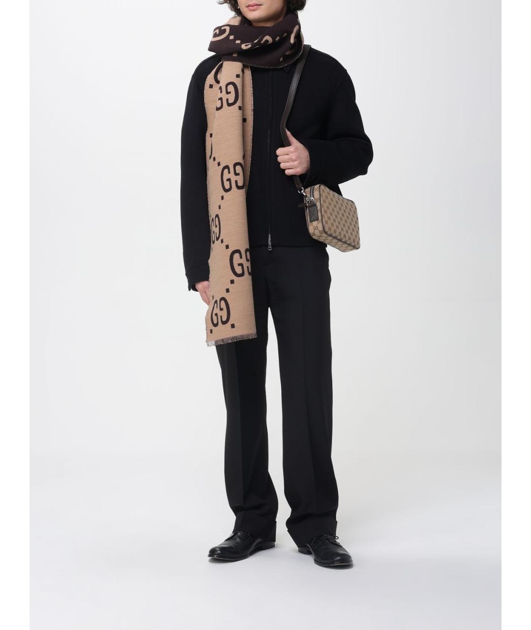 GUCCI Бежевая тканевая сумка на плечо, фото 2