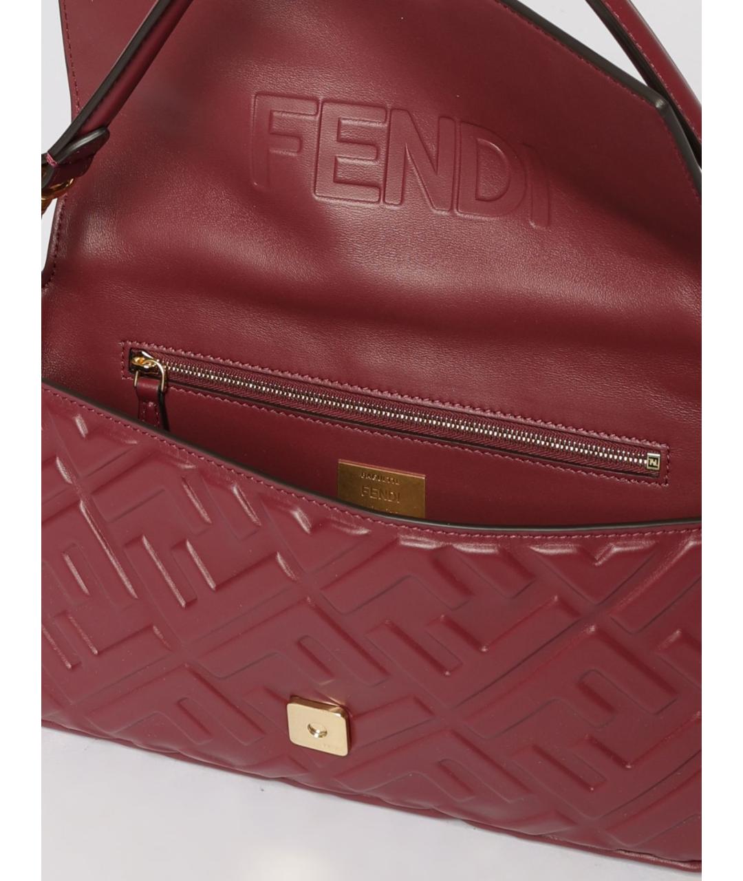 FENDI Красная кожаная сумка через плечо, фото 5