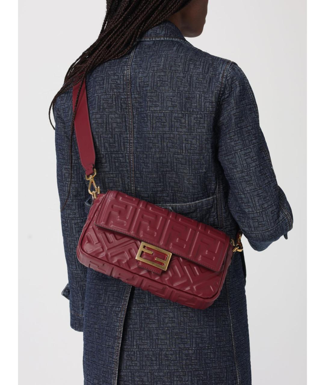 FENDI Красная кожаная сумка через плечо, фото 2
