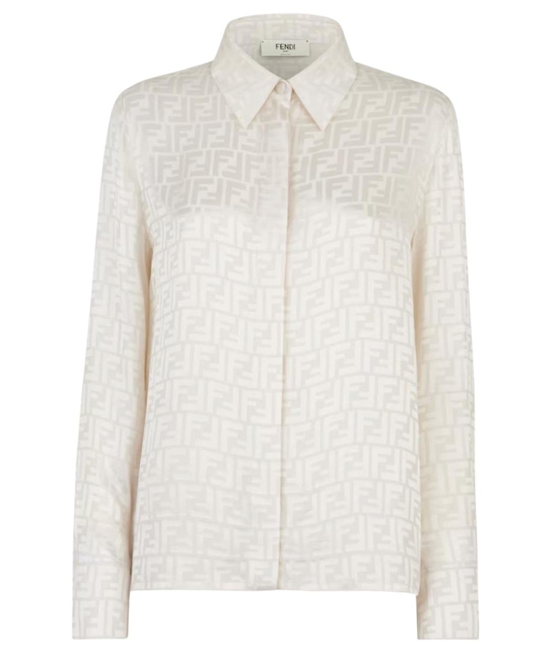 FENDI Бежевая шелковая рубашка, фото 1