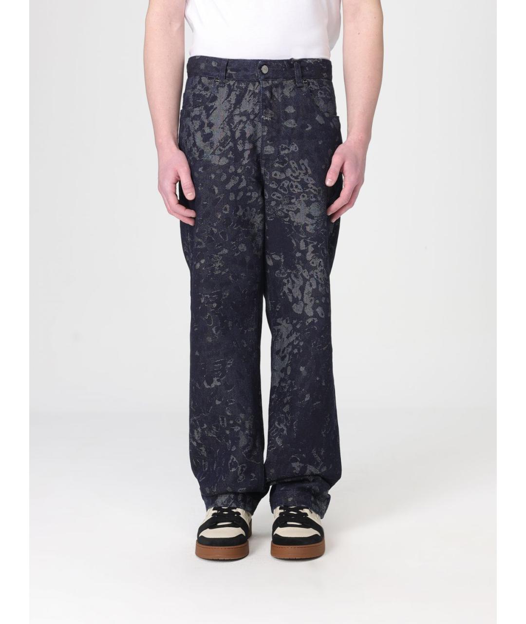 FENDI Синие хлопковые прямые джинсы, фото 2