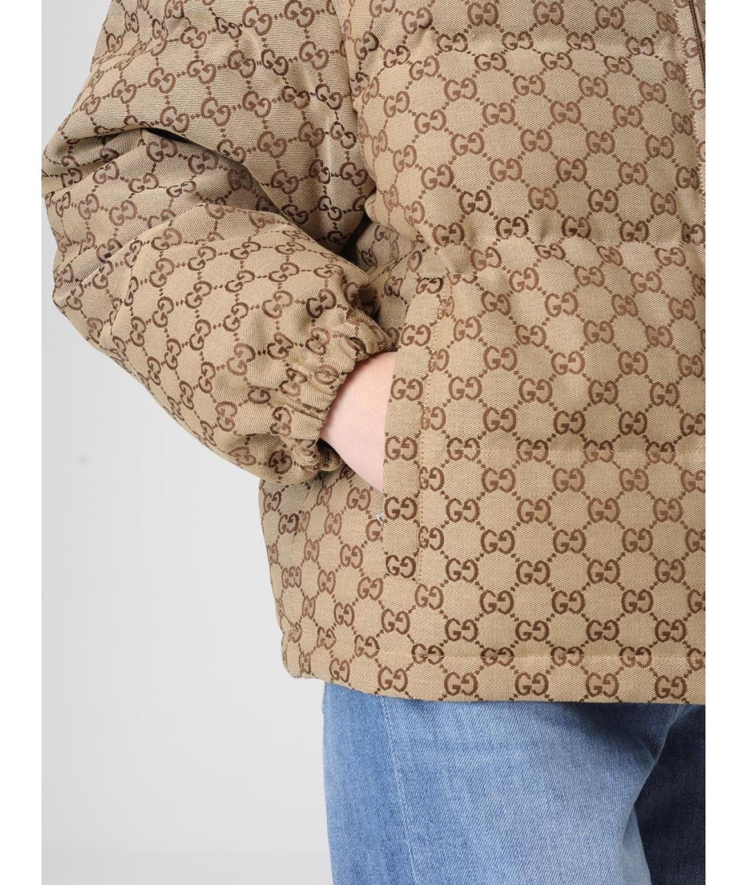 GUCCI Бежевый полиэстеровый пуховик, фото 5