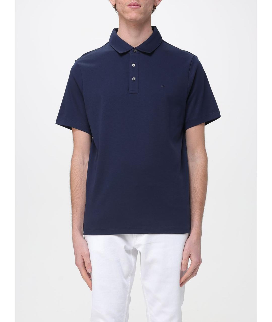 MICHAEL KORS Синее хлопковое поло с коротким рукавом, фото 4