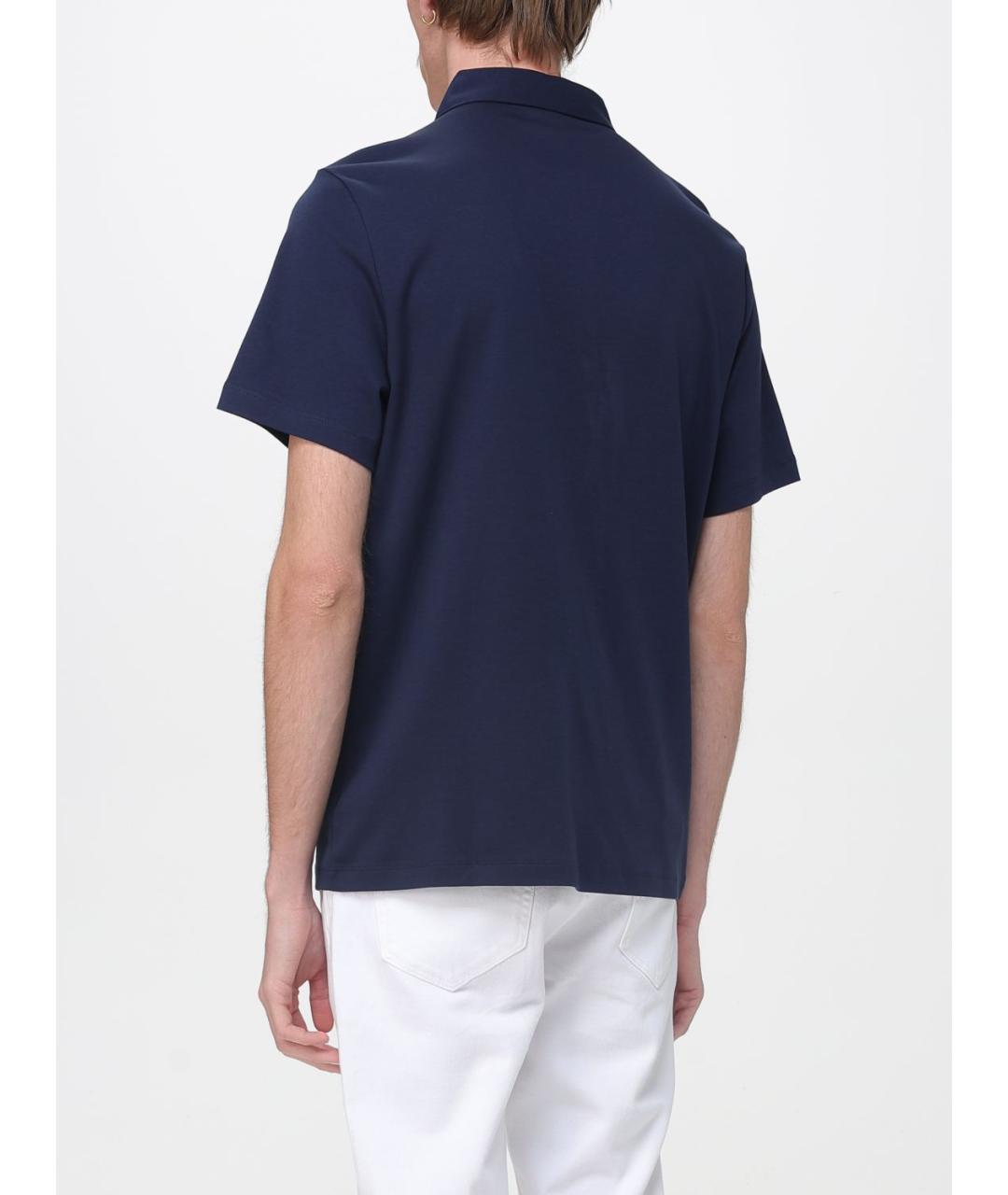 MICHAEL KORS Синее хлопковое поло с коротким рукавом, фото 2