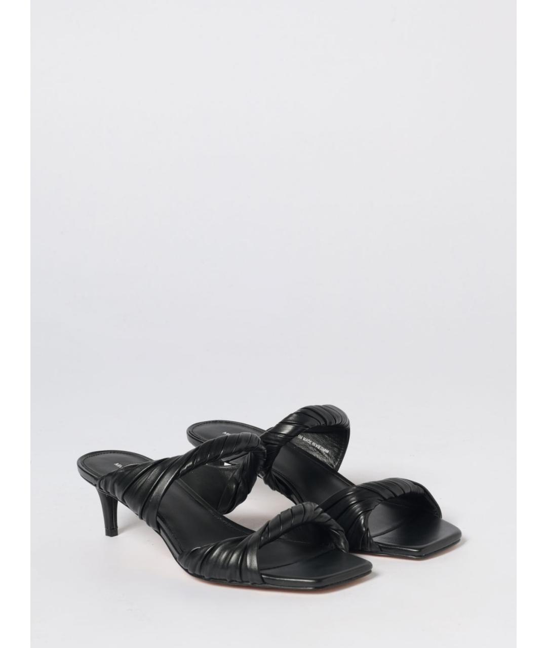 MICHAEL KORS Черные кожаные мюли, фото 2