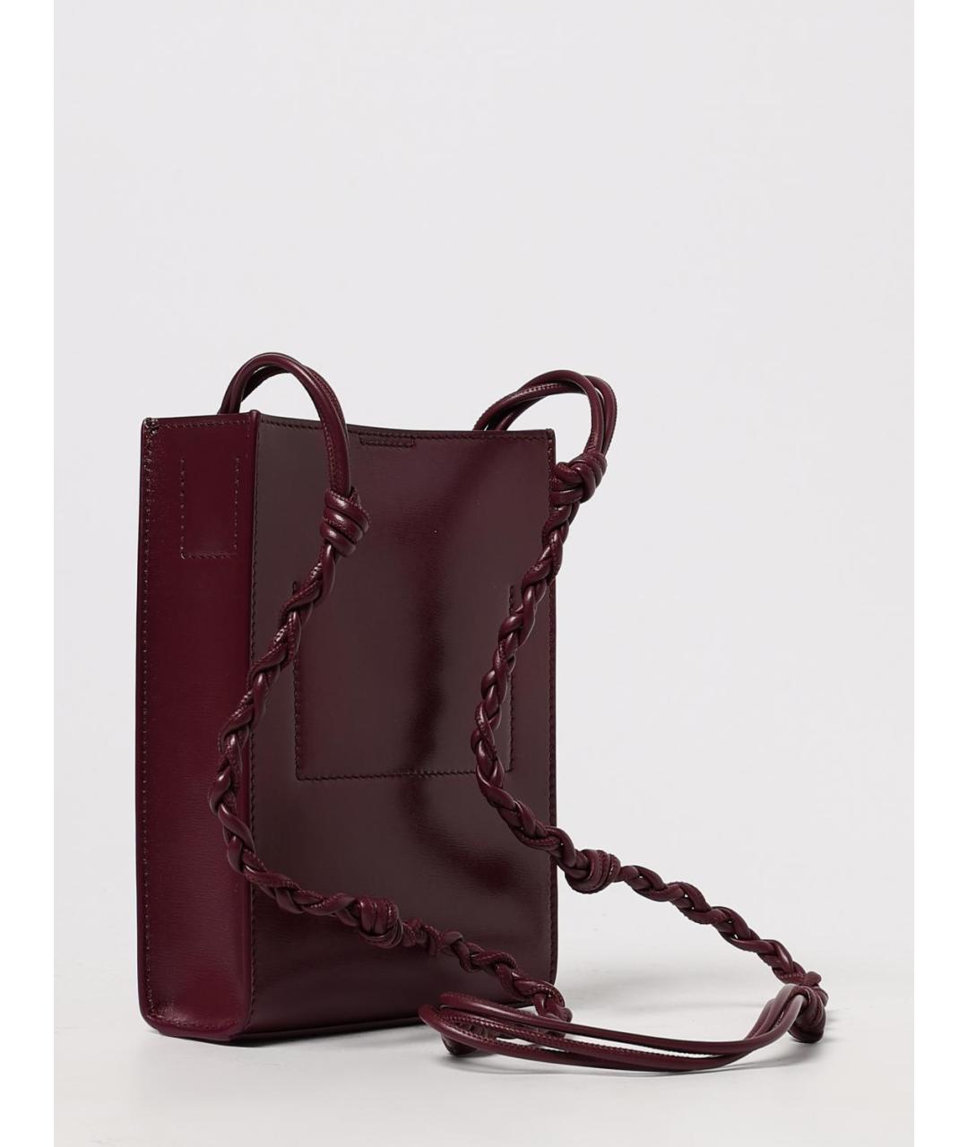 JIL SANDER Бордовая кожаная сумка через плечо, фото 3