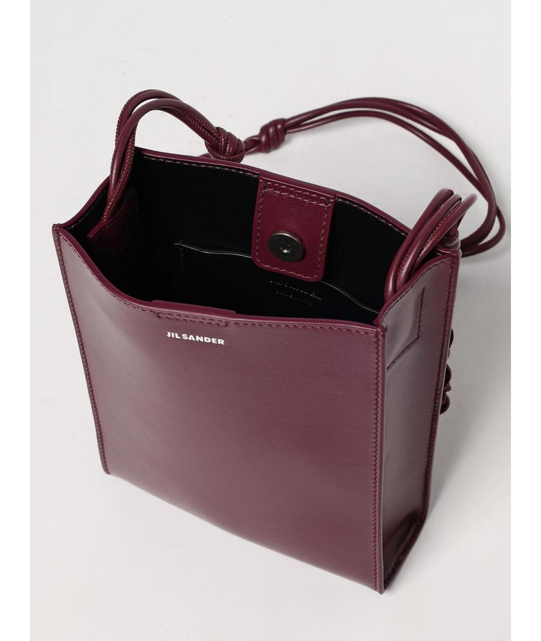 JIL SANDER Бордовая кожаная сумка через плечо, фото 5