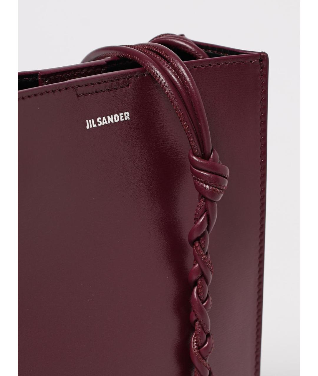 JIL SANDER Бордовая кожаная сумка через плечо, фото 4