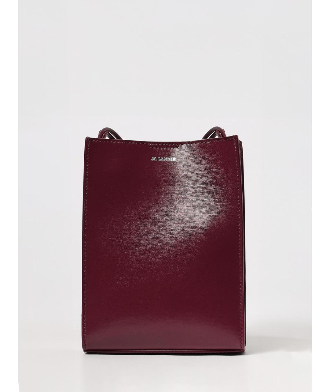 JIL SANDER Бордовая кожаная сумка через плечо, фото 6