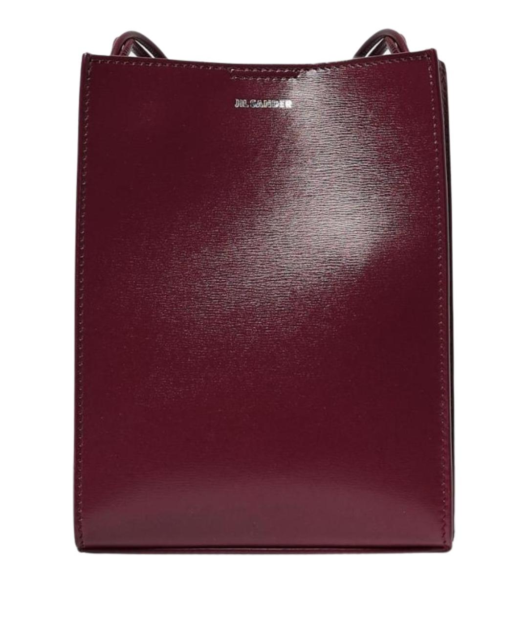 JIL SANDER Бордовая кожаная сумка через плечо, фото 1
