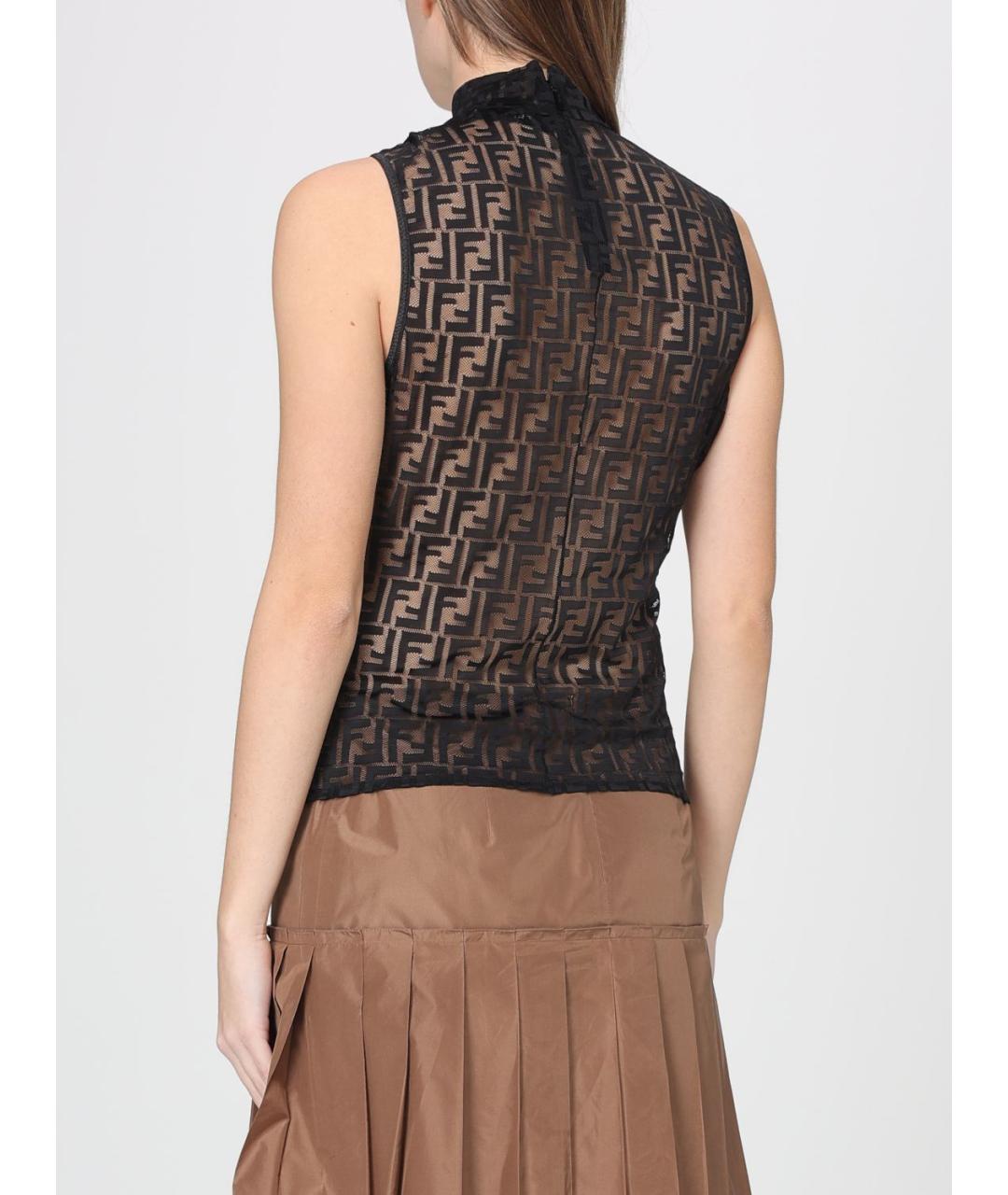 FENDI Черная полиамидовая майка, фото 4