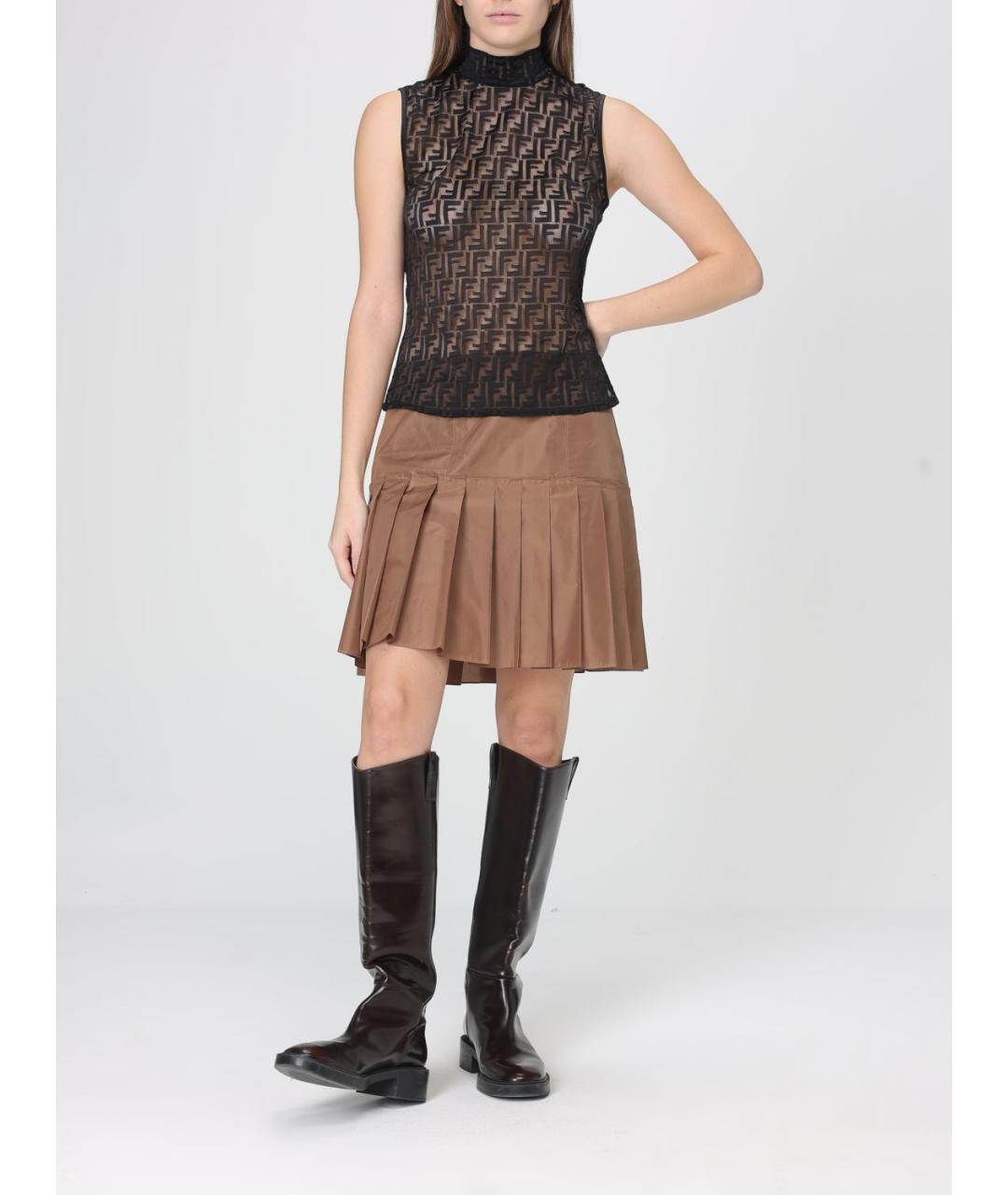 FENDI Черная полиамидовая майка, фото 3