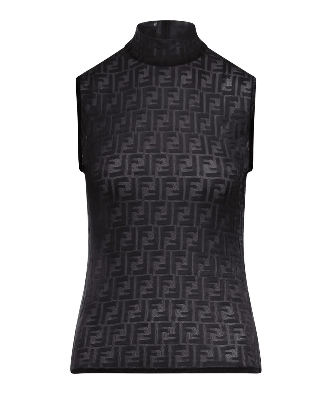 FENDI Черная полиамидовая майка, фото 1