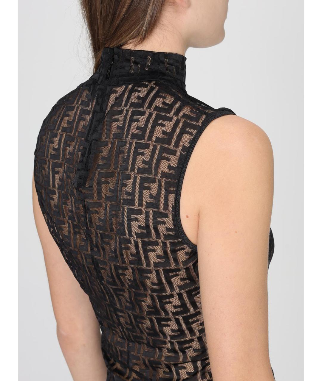 FENDI Черная полиамидовая майка, фото 6