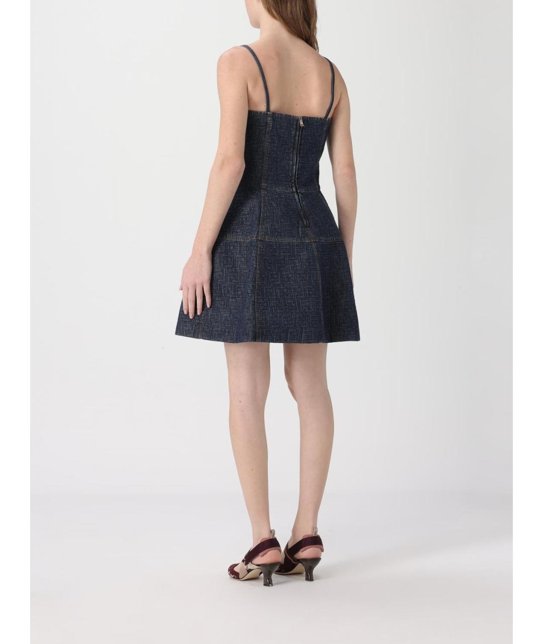 FENDI Синее хлопковое повседневное платье, фото 4