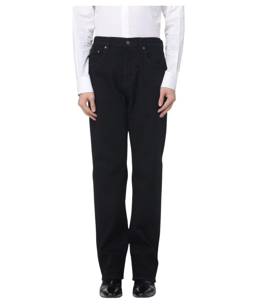 GOLDEN GOOSE DELUXE BRAND Черные хлопковые прямые джинсы, фото 1