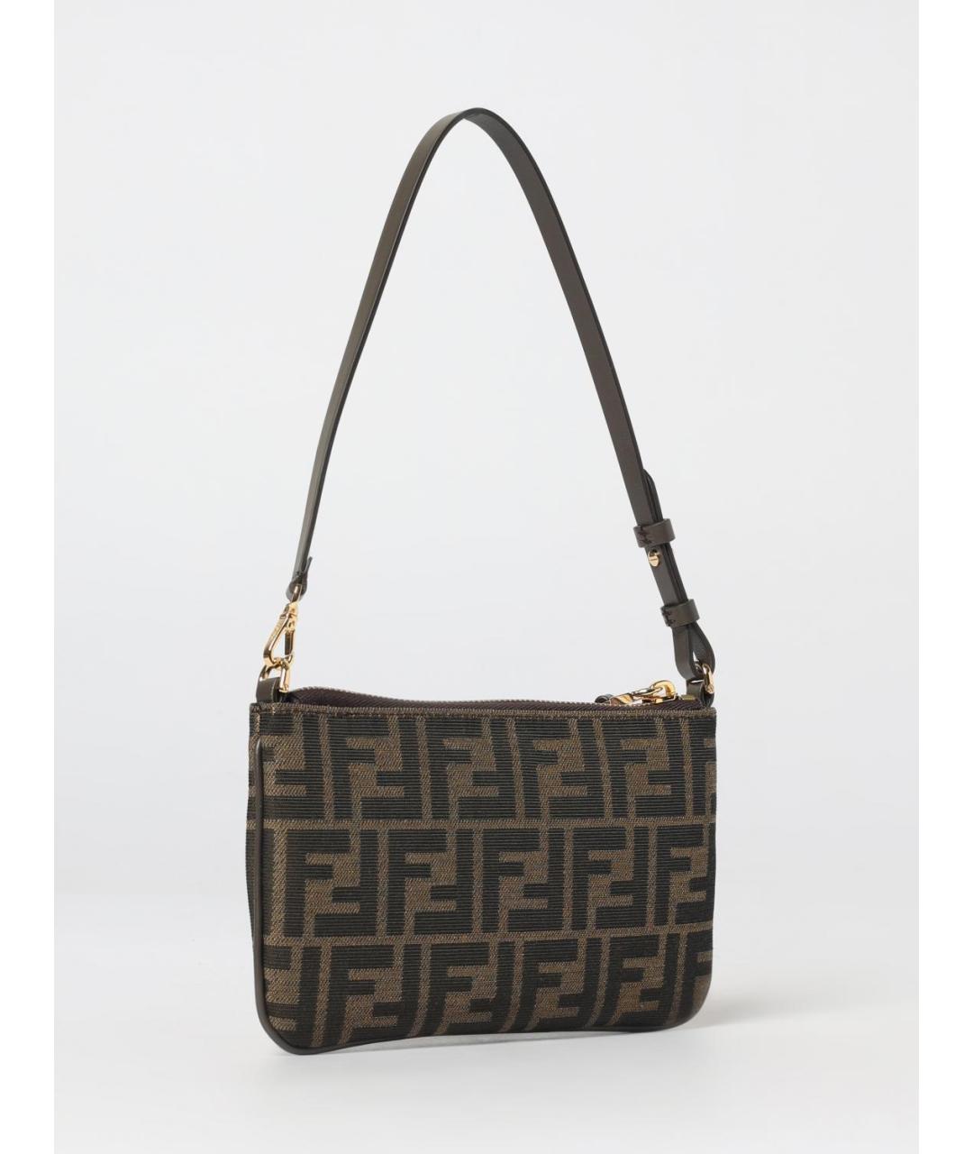 FENDI Коричневая тканевая сумка через плечо, фото 3