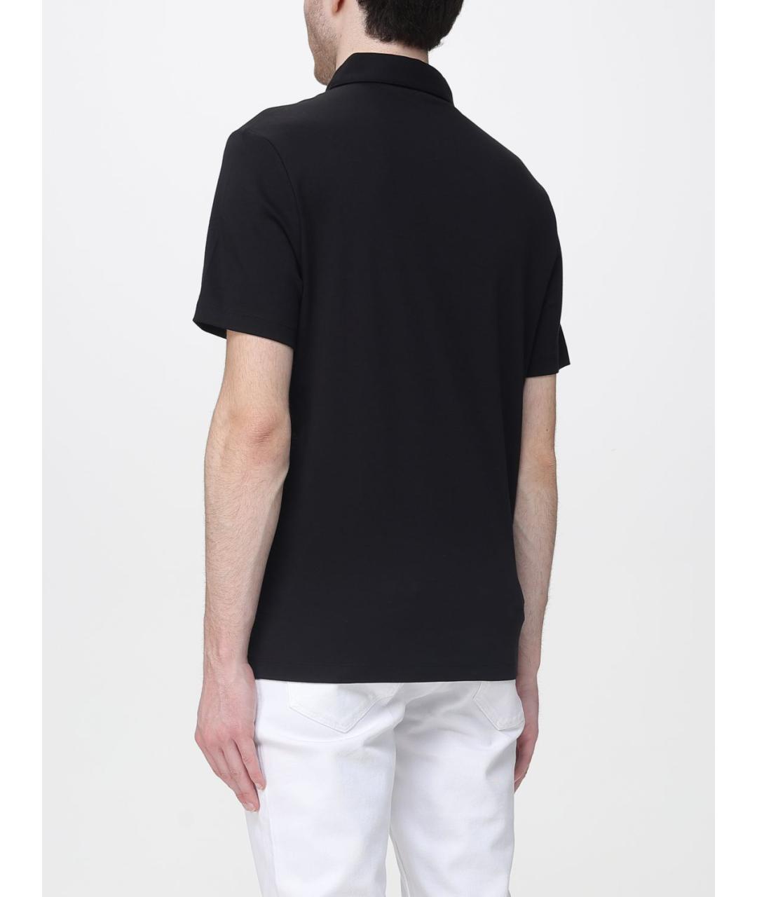 MICHAEL KORS Черное хлопковое поло с коротким рукавом, фото 2