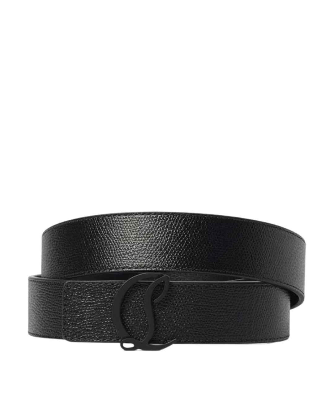 CHRISTIAN LOUBOUTIN Черный кожаный ремень, фото 1