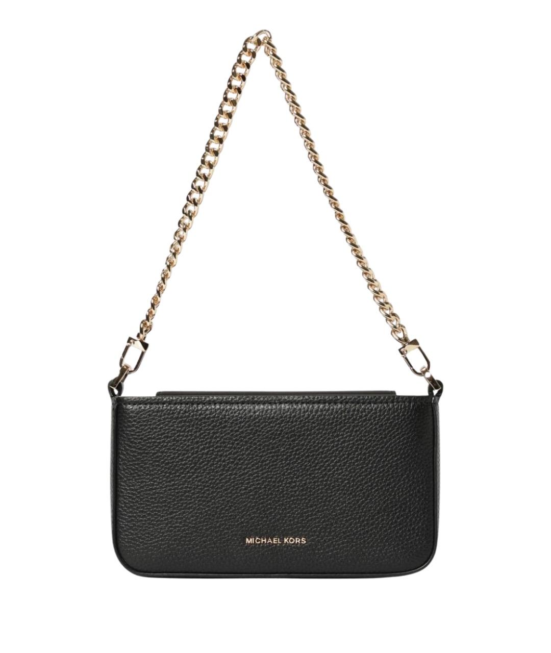 MICHAEL KORS Черная кожаная сумка через плечо, фото 1