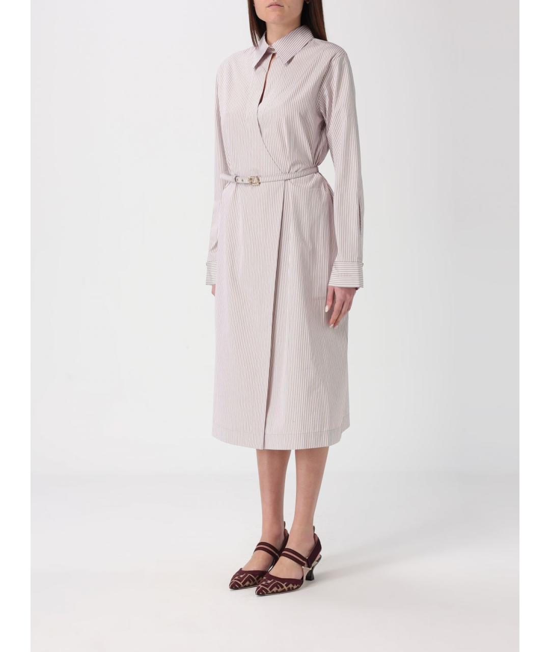 FENDI Бежевое хлопковое повседневное платье, фото 5